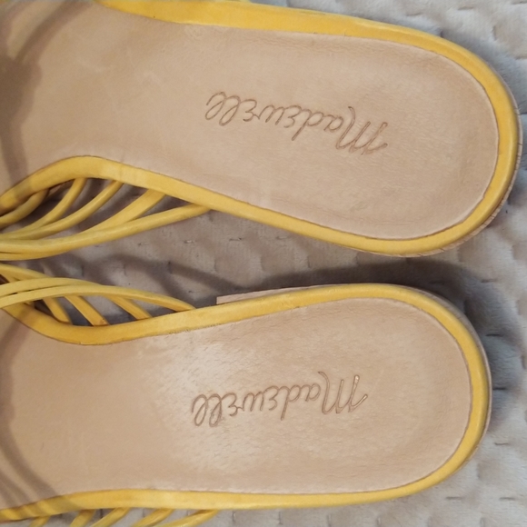 Madewell Strap Knot Slide Sandals Yellow Suede sz 9.5 NWoB - Picture 4 of 11